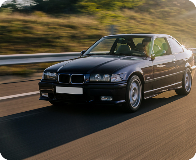 Luxury sedan on the highway